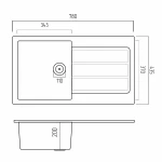 Гранітна мийка для кухні VALESO 7843 SOLID матовий Гренадін