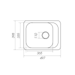 Гранітна мийка для кухні VALESO 4050 KORRADO матова Сірий металік