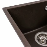 Гранітна мийка під стільницю для кухні VALESO 3744 ROXY матова Темна скеля