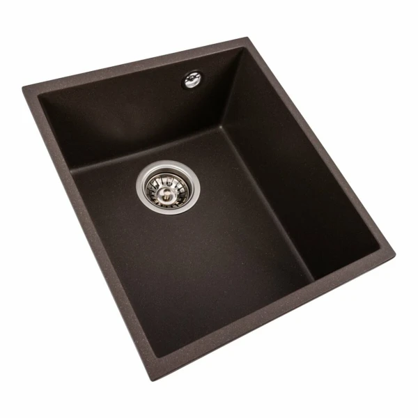 Гранітна мийка під стільницю для кухні VALESO 3744 ROXY матова Темна скеля