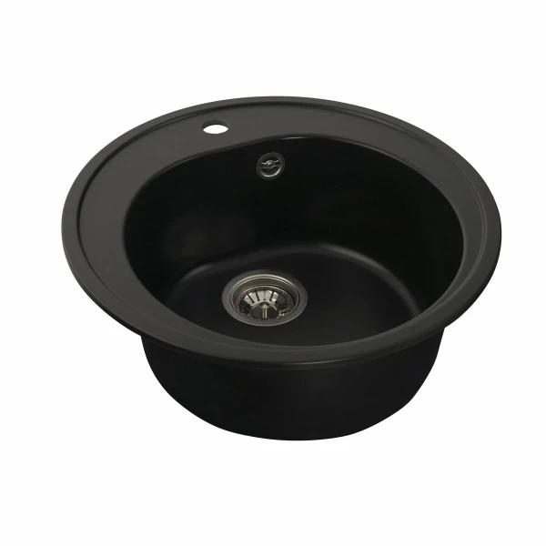 Гранітна мийка для кухні VALESO 510 LUNA матова Чорна