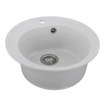 Гранітна мийка для кухні VALESO 510 LUNA матова Біла в крапку