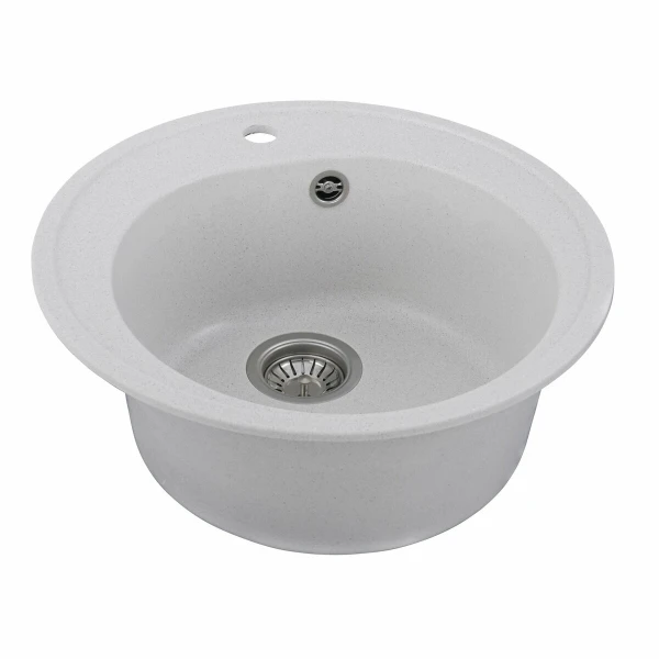 Гранітна мийка для кухні VALESO 510 LUNA матова Біла в крапку