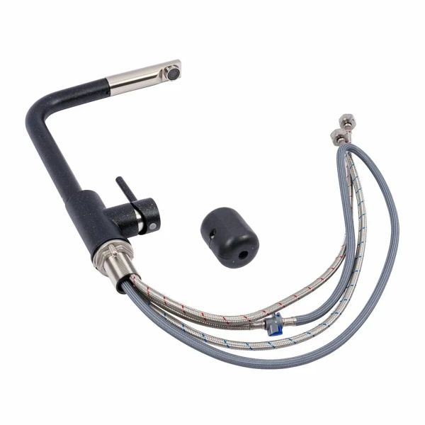 Q411B змішувач кухонний VALESO ЧОРНИЙ МЕТАЛІК (з висувною лійкою)