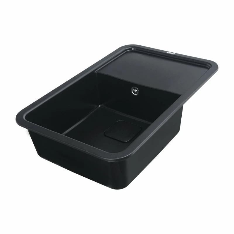 Гранітна мийка для кухні Platinum Чорна PLATINUM 7850 CUBE матова