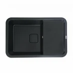 Гранітна мийка для кухні Platinum Чорна PLATINUM 7850 CUBE матова