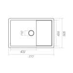 Гранітна мийка для кухні Platinum 7850 CUBE матова Чорна