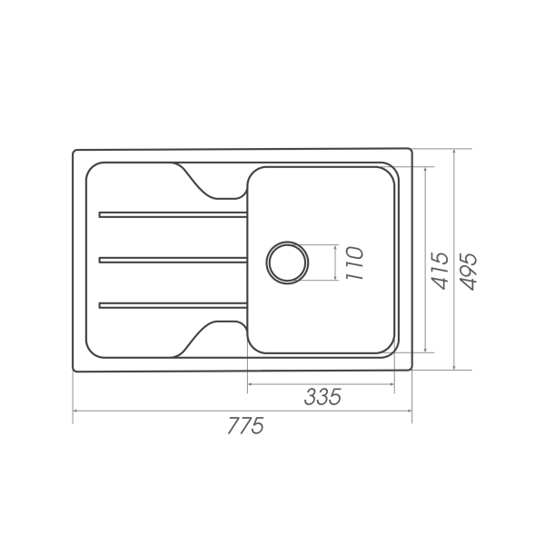 Гранітна мийка для кухні Platinum 7850 VERONA матова Антрацит