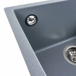 Гранітна мийка для кухні Platinum 4040 RUBA матовий сірий металік