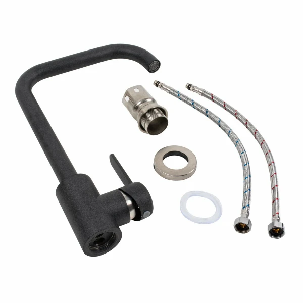 Змішувач кухонний Platinum KT 11 (3008B-FH) Карбон