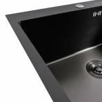 Кухонна мийка чорна 60*50 PVD VALESO Handmade ECN (2,0/0,5)