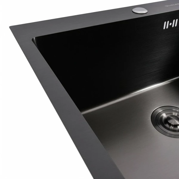 Кухонна мийка чорна 60*50 PVD VALESO Handmade ECN (2,0/0,5)