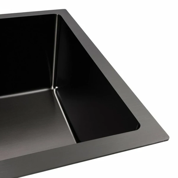 Кухонна мийка PVD чорна 58*43 VALESO Handmade монтаж під стільницю (3.0/0.8)