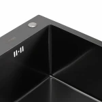 Кухонна мийка VALESO Handmade PVD 600х450х220 чорна (товщина 3,0/1,5 мм + дозатор в комплекті)