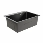 Кухонна мийка VALESO Handmade PVD 600х450х220 чорна (товщина 3,0/1,5 мм + дозатор в комплекті)