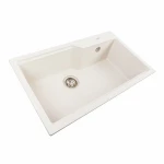 Кухонна мийка гранітна матова 7545 NIKA VALESO Біла в крапку