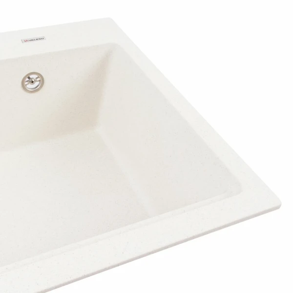 Кухонна мийка гранітна матова 7545 NIKA VALESO Біла в крапку