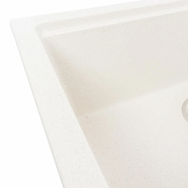 Кухонна мийка гранітна матова 7545 NIKA VALESO Біла в крапку