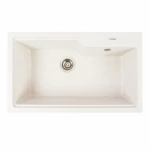 Кухонна мийка гранітна матова 7545 NIKA VALESO Біла в крапку