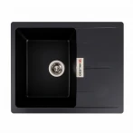 Гранітна мийка для кухні Чорна VALESO 6250 ZIRKONE матова