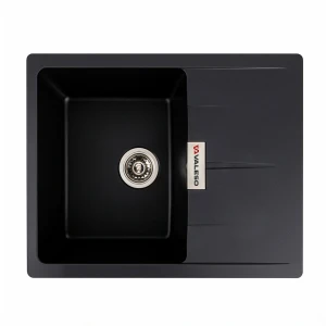 Гранітна мийка для кухні VALESO 6250 ZIRKONE матова Чорна