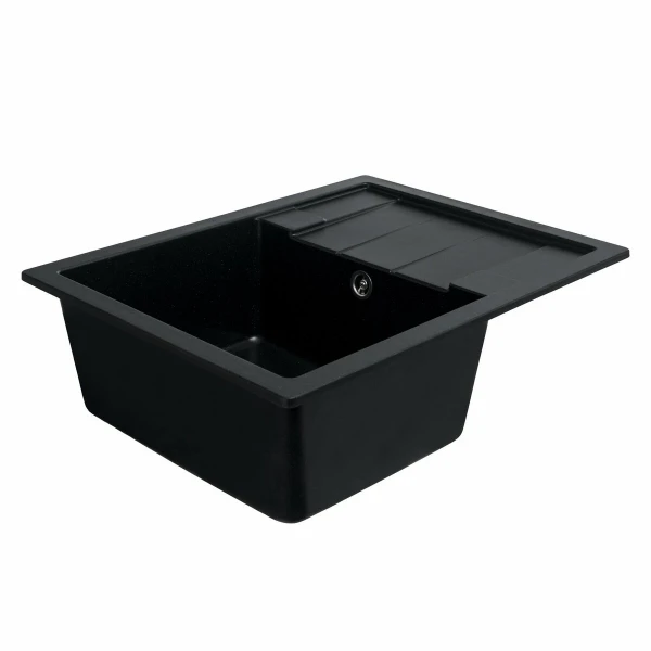 Гранітна мийка для кухні VALESO 6550 INTENSO матова Чорний металік