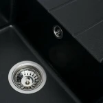 Гранітна мийка для кухні VALESO 6550 INTENSO матова Чорний металік