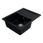 Гранітна мийка для кухні VALESO 6550 INTENSO матова Чорний металік