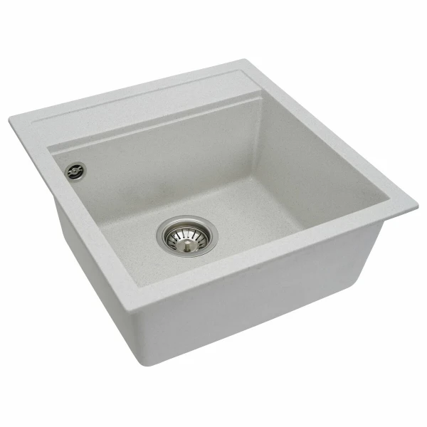 Гранітна мийка для кухні VALESO 5149 FIESTA матова Біла в крапку