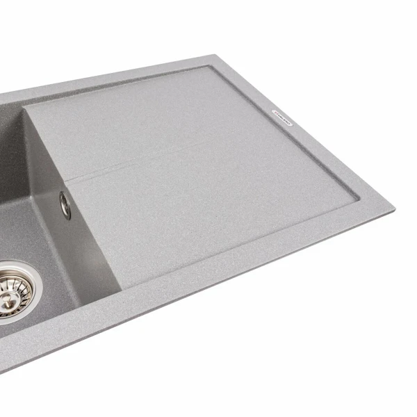Гранітна мийка для кухні VALESO 7843 SOLID матовий Сірий металік