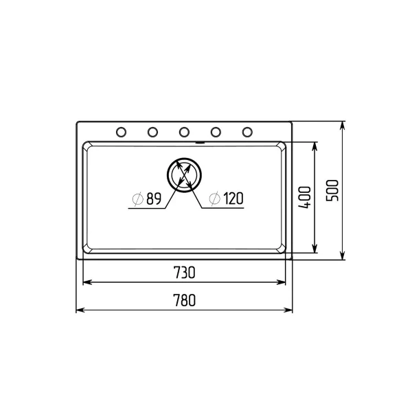 Гранітна мийка для кухні VALESO 7850 Bogema матова (біла в крапку)
