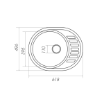 Гранітна мийка для кухні VALESO 6250 SOUL матова Чорна