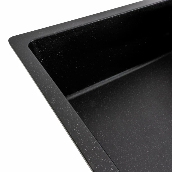 Гранітна мийка для кухні VALESO 7850 ROMA матова (чорний металік)