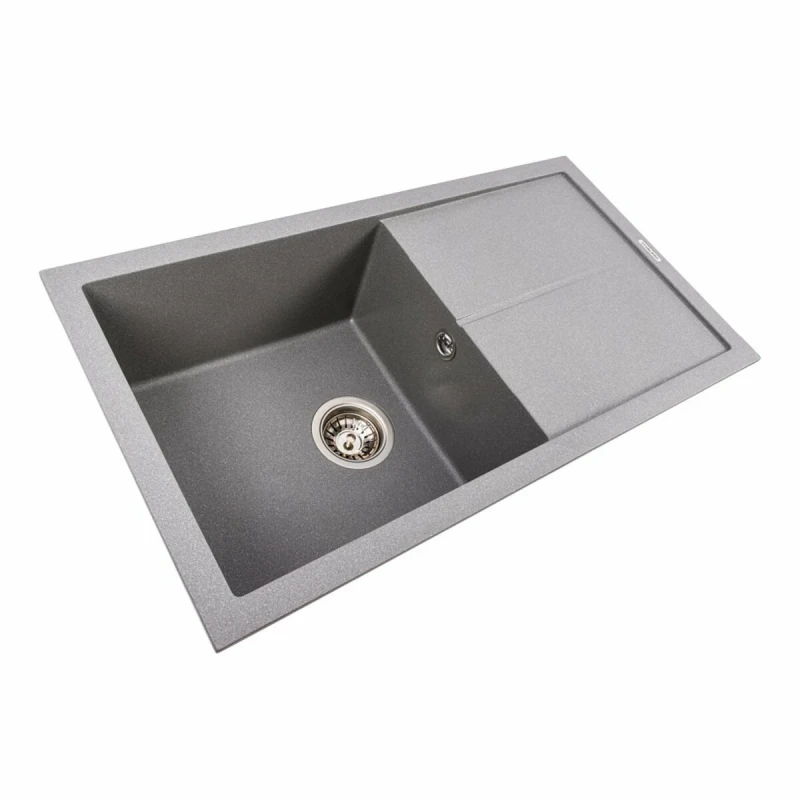 Гранітна мийка для кухні матовий мусон VALESO 7843 SOLID Сірий