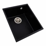 Гранітна мийка для кухні VALESO 3744 ROXY матова Чорний металік