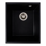 Гранітна мийка для кухні VALESO 3744 ROXY матова Чорний металік