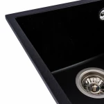 Гранітна мийка для кухні VALESO 3744 ROXY матова Чорний металік