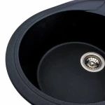 Гранітна мийка для кухні VALESO 5847 ONYX матова (чорний металік)