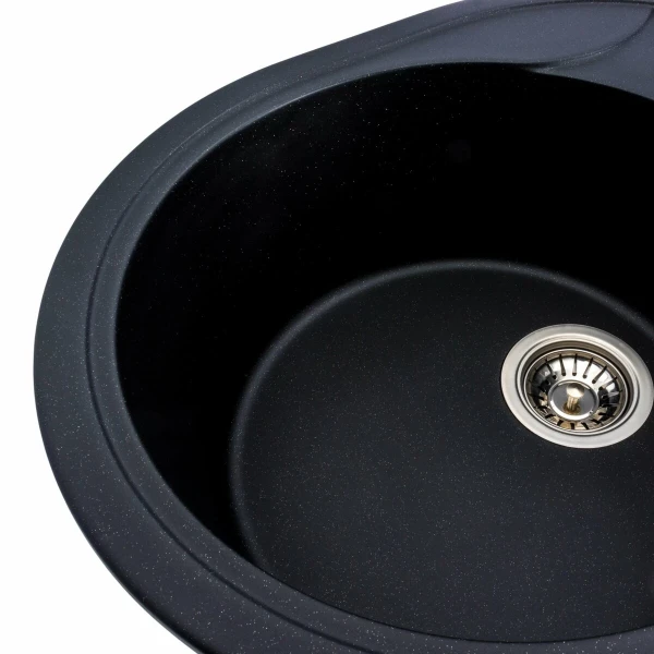 Гранітна мийка для кухні VALESO 5847 ONYX матова (чорний металік)