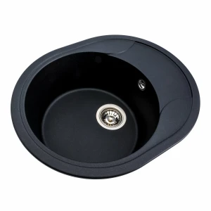 Гранітна мийка для кухні VALESO 5847 ONYX матова (чорний металік)