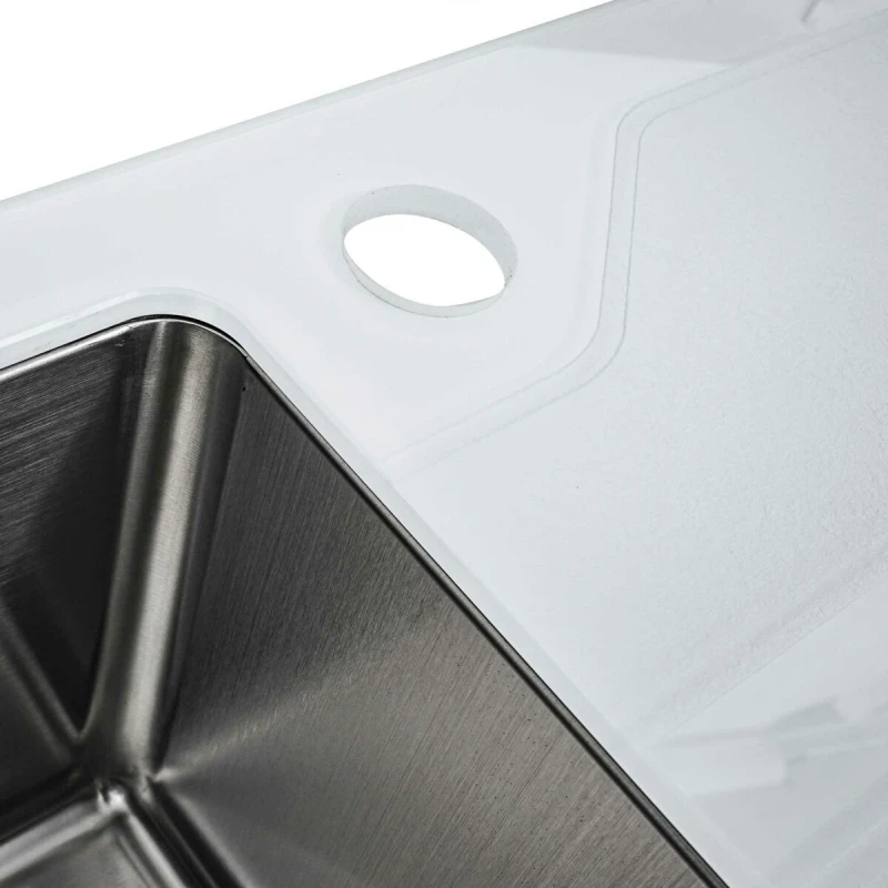 Кухонна мийка Platinum Handmade 780х510х200 PLATINUM WHITE GLASS