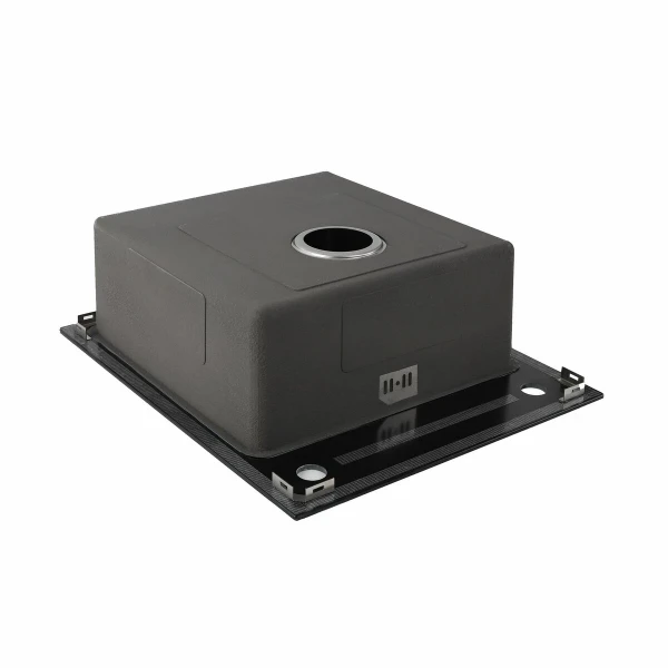 Кухонна скляна мийка Handmade Black Glass Germece (600х510х200)