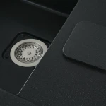 Гранітна мийка для кухні Platinum 7850 CUBE матова Чорний металік