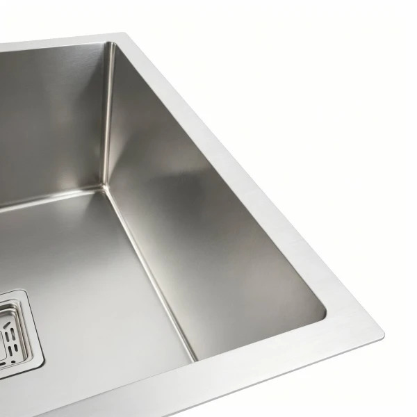Кухонна мийка Platinum Handmade 78х50 отвір,квадратний сифон, 3,0/1,0 PLATINUM R нержавійка (один мм)