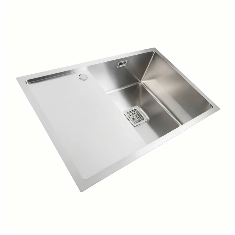 Кухонна мийка Platinum Handmade 78х50 отвір,квадратний сифон, 3,0/1,0 PLATINUM R нержавійка (один мм)