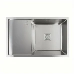 Кухонна мийка Platinum Handmade 78х50 отвір,квадратний сифон, 3,0/1,0 PLATINUM R нержавійка (один мм)