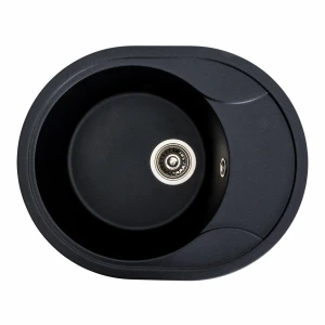 Гранітна мийка для кухні Platinum 5847 ONYX матова (чорний металік)