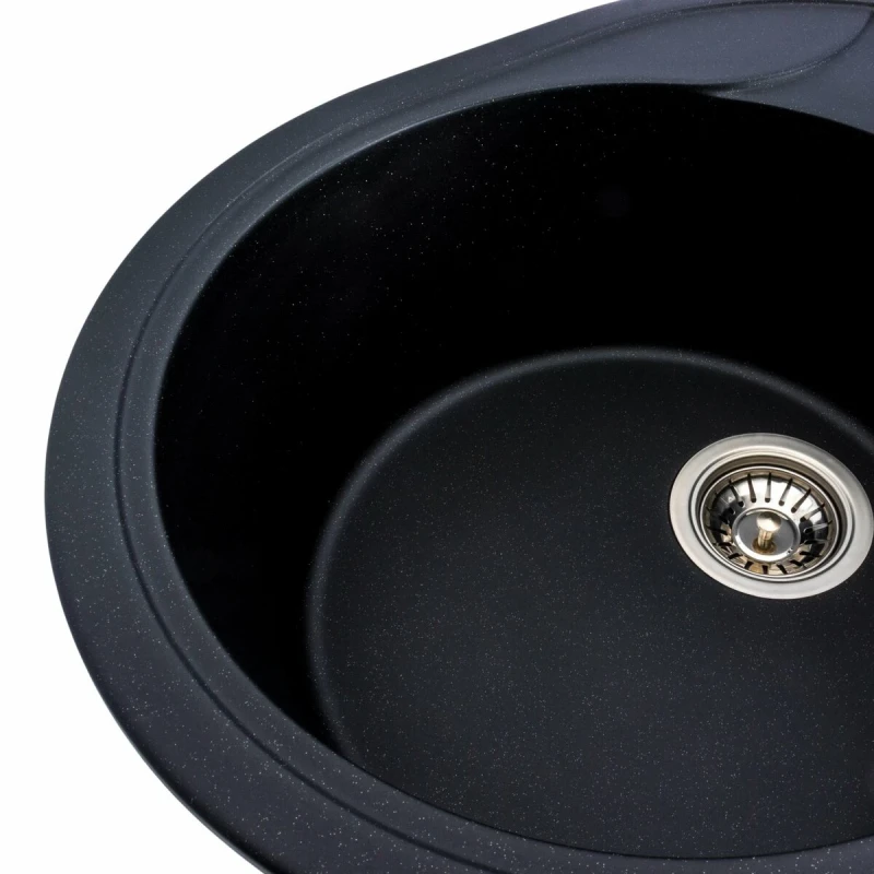 Гранітна мийка для кухні Platinum PLATINUM 5847 ONYX матова (чорний металік)