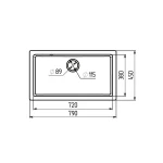 Гранітна мийка для кухні Platinum 7945 Paruana матова Сіра