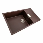 Гранітна мийка для кухні Platinum 8650 DIAMOND матова (мокко)